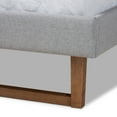 thumbnail image 6 of Baxton Studio Sofia Mid-Century Modern Light Grey Fabric Upholstered and Ash Walnut Finished Wood King Size Platform Bed, 6 of 10