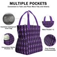 thumbnail image 3 of Halloween Purple Checkered Ghosts and Icons Drawstring Lunch Bag Women - Drawstring Lunch Bag Insulated for Work Office - Stain-Resistant Large Lunchbags for Women with Multi-Pockets, 3 of 6