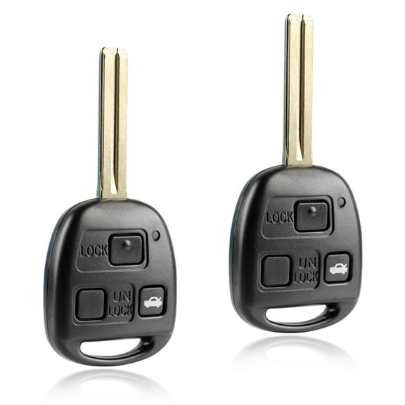 KeylessOption replacement blank key fob for Lexus ES, RX (89785-50031) 3- button combination key fob with trunk release, 2 pack