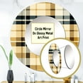 thumbnail image 3 of Designart "Classic Plaid Elegance I" Plaid Cream Large Round Mirror - Round Bedroom Mirror Wall Decor - Contemporary Round Printed Mirror - 29" x 29", 3 of 6