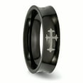 thumbnail image 5 of Primal Steel Titanium Cross Black IP-plated 6mm Concave Band, 5 of 11