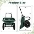 thumbnail image 3 of Costway 2 Tire Wheelbarrow Garden Cart Heavy-duty Dolly Utility Cart Green, 3 of 11
