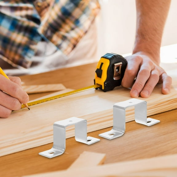 Hemoton 4 Pcs Copper Rail Bracket Bracket Mounting Metal U Clamp Bracket For Bed Frame Brackets Adapter Deck Fence Post Tie Bracket