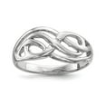 thumbnail image 5 of 925 Sterling Silver Rhodium-plated Polished Infinity Ring Size 6, 5 of 7