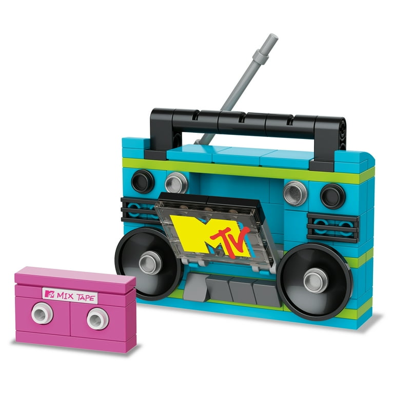 Brickcraft MTV Retro Builds: Blue Boom Box Brick Building Kit (96