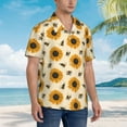 thumbnail image 5 of Haiem Sunflowers And Bee Printed Hawaiian Shirt for Men - Men’s Casual Beach Summer Shirts - Stretch Fabric with Modern Fit-Medium, 5 of 9