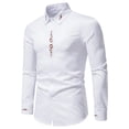 thumbnail image 1 of Tops para hombre, camisas, blusas, elegantes, informales, camisas de manga larga, moda sólida, cierre de botones, camisa de solapa bordada Odeerbi ODB-5, 1 of 9