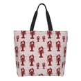 thumbnail image 1 of Balery Red Lobster With Claws Bolsa Tote Estilo Estético con Cremalleras, Bolsa de Hombro, Bolsa de Compras Grande y Plegable, 1 of 8