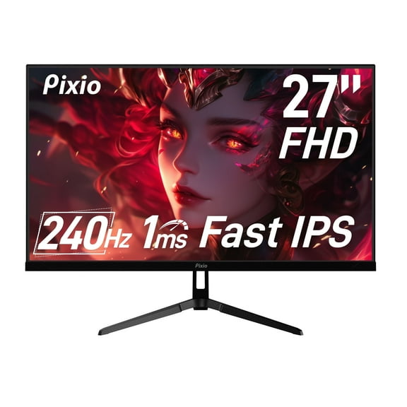 Pixio PX279 Wave 27 inch 240Hz Refresh Rate FHD 1080p Resolution Fast IPS Panel 1ms GTG Resonse Time Gaming Monitor with Adaptive Sync