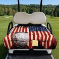 thumbnail image 2 of Psesaysky Golf Cart Seat Covers (With an extra handle) Seat Blanket, with 4 Front Pockets, Fits for EZGO, Yamaha, Club Car, Epic and Other 2 Person Seats, All Seasons (American Flag), 2 of 8