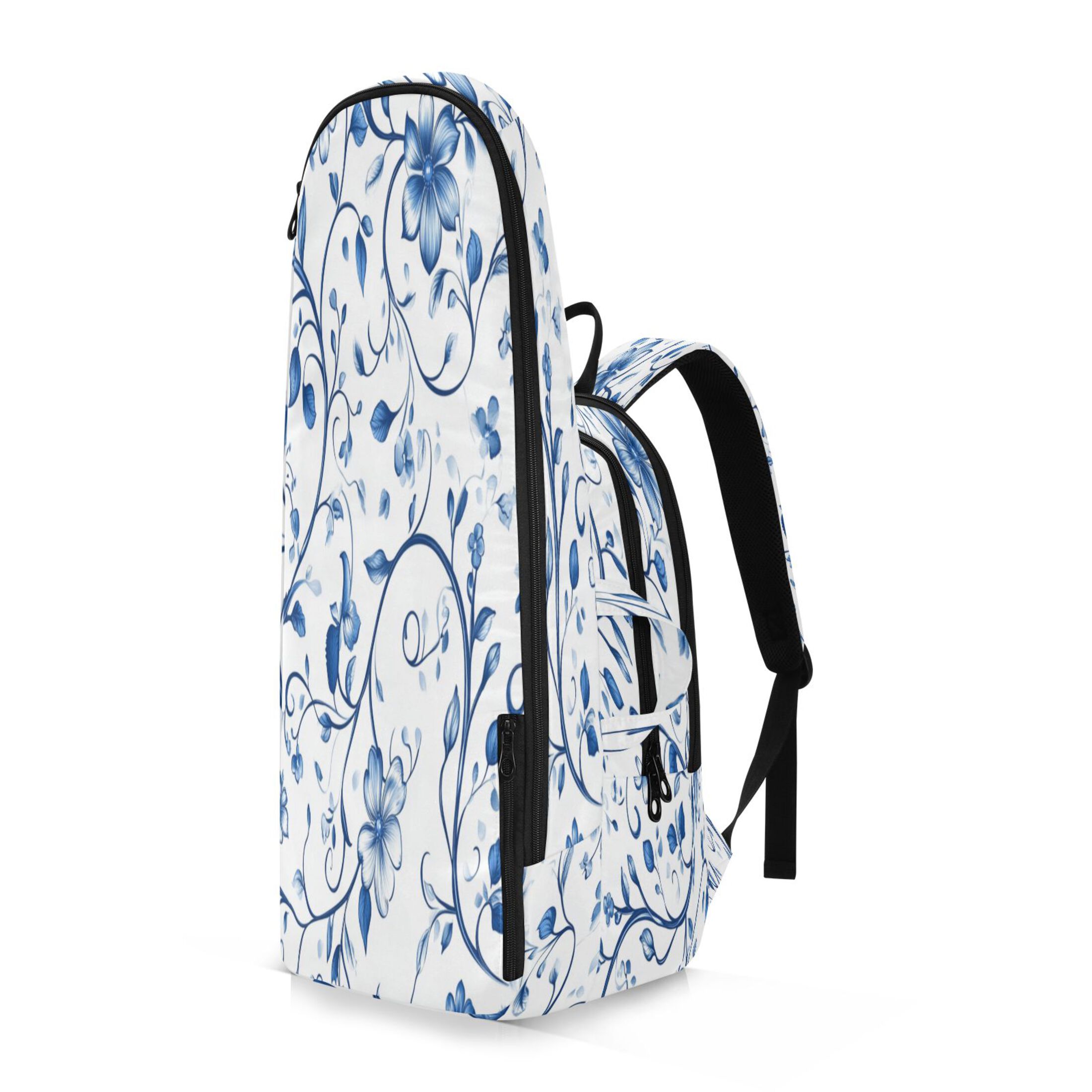 2 Racquet Holder Tennis Backpack Tennis Racket Covers Gym Bags Blue Floral Designs