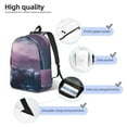 thumbnail image 4 of Honeii lighthouse Waves Torrential Rain Print Canvas College Laptop Backpack, Durable Rucksack Travel Notebook Bag School Backpack Book Bag for Men Women-Medium, 4 of 7