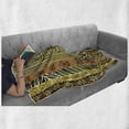 thumbnail image 6 of Zambia Soft Flannel Fleece Throw Blanket, Vintage Mixed Pattern Earthen Toned Floral Abstract Image, Cozy Plush for Indoor and Outdoor Use, 60" x 80", Multicolor, by Ambesonne, 6 of 6