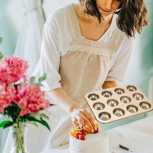 Outil de Cuisson de Beignets 6/12 Trous Modèle de Mini Gâteau Plateau de Cuisson Antiadhésif pour la Maison