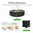 thumbnail image 3 of UPHA 42-inch Outdoor Propane Round Fire Pit Table 50000 BTU Gas Concrete FirePit for Outside Patio with Wind Guard, Lava Rocks, Rain Cover, Dark Grey, 3 of 9
