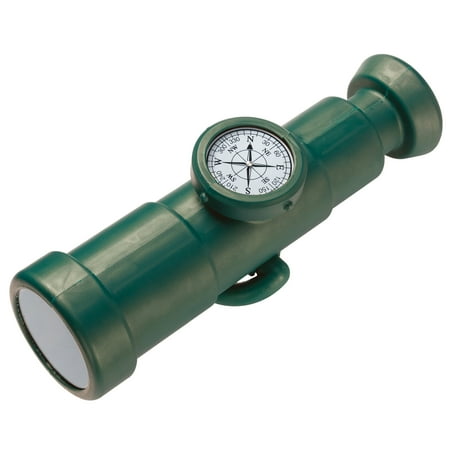 Plastic Telescoping Tube - Gorilla Playsets Non-Magnifying Toy Telescope with Working Compass and Mounting Hardware - Green