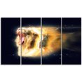 thumbnail image 2 of White Lion with Open Jaws - Animal Canvas Wall Art, 2 of 3