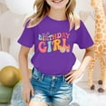 thumbnail image 2 of Hessimy Girls T-Shirts Short Sleeve Shirt for Girls Cotton Tees Kids Tshirts Clothes Summer Tops(Purple,8-9 Years), 2 of 4