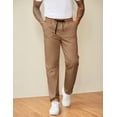 thumbnail image 3 of COOFANDY Men's Khaki Pants Casual Cotton Drawstring Elastic Waist Slacks Straight Leg Chino Twill Trousers with Pockets, 3 of 6