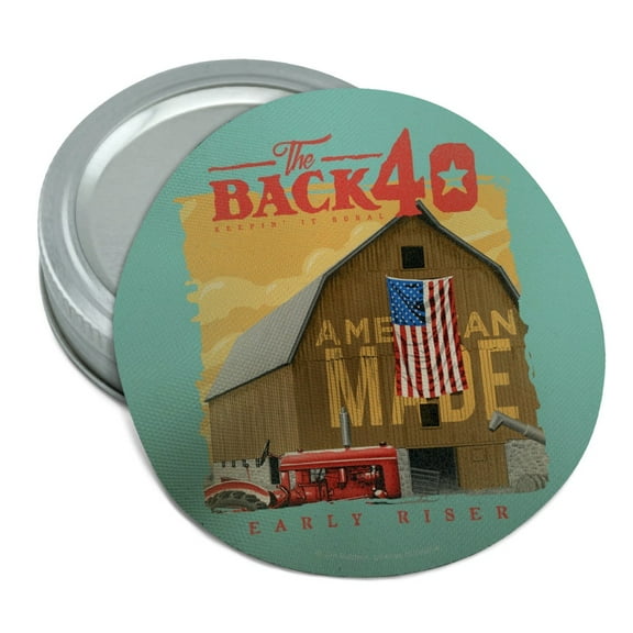 Back 40 Barn Keepin' It Rural Early Riser Farm Farming Round Rubber Non-Slip Jar Gripper Lid Opener