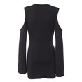 thumbnail image 3 of Blczomt Dresses Women Sexy Long Sleeve Mini Black Bodycon Deep V Neck Off Shoulder Party Solid Dresses, 3 of 8