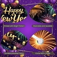 thumbnail image 4 of Colorful Fireworks Happy New Year Banner Golden Lettering Fireworks Backdrop Night Sky Theme City Holiday Background for New Year Party Holiday Celebration Photo Shoot, 4 of 9