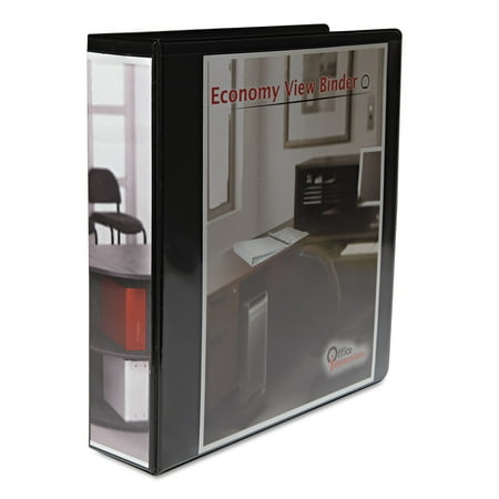 Office Impressions Economy Round Ring View Binder, 2" Capacity, Black