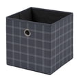 thumbnail image 2 of (2 pack) Mainstays Collapsible Fabric Cube Storage Bin, Gray Windowpane, 10.5 in x 10.5 in x 10.75 in, 2 of 10