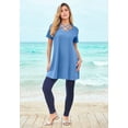 thumbnail image 4 of Roaman's Women's Plus Size Ultimate Lattice Neck Short Sleeve Tunic, 4 of 4