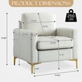 thumbnail image 5 of Dinosisco Accent Armchair for Living Room, Modern Upholstered Club Chair in Beige Velvet, 5 of 5