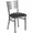 Black Vinyl Seat/Silver Frame, variant on Flash Furniture HERCULES Series Silver Slat Back Metal Restaurant Chair - Cherry Wood Seat