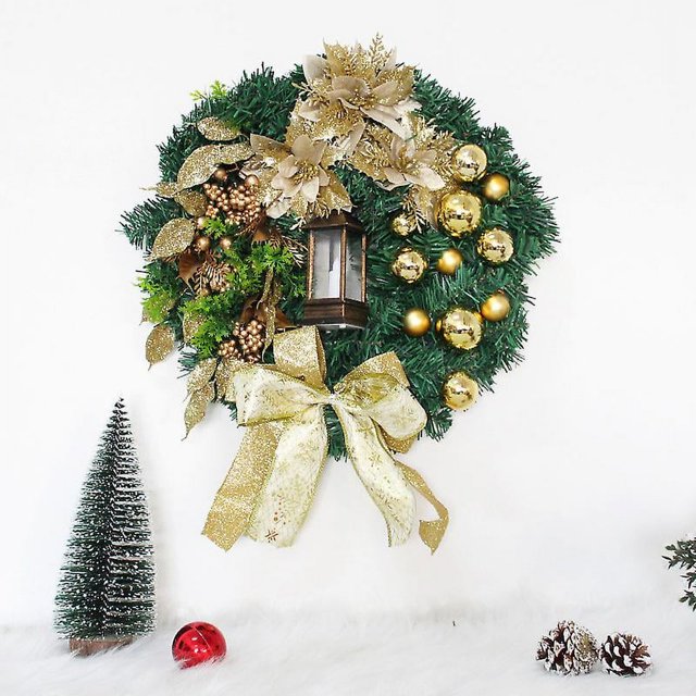 Guirnalda simulada puerta colgada ventana decoraciones navideñas lámpara de mano corona de Jesús