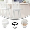 thumbnail image 6 of BizChair Commercial Grade Solid Wood Modern Farmhouse Swivel Bar Height Barstool in Antique White Wash, 6 of 12