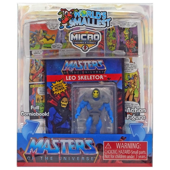 World's Smallest Masters of the Universe Leo Skeletor Micro Figure & Comic