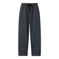 thumbnail image 5 of GrmtClth Mens Loose Fit Wide Leg Trousers Elastic Waist Drawstring Lightweight Breathable Casual Pants for Summer Vacation Dark Gray 2XL, 5 of 8