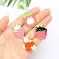 thumbnail image 5 of Juego de Alfileres de Esmalte CHAO de Fresa Conejo y Gato para Mujeres y Niñas, 5 of 5