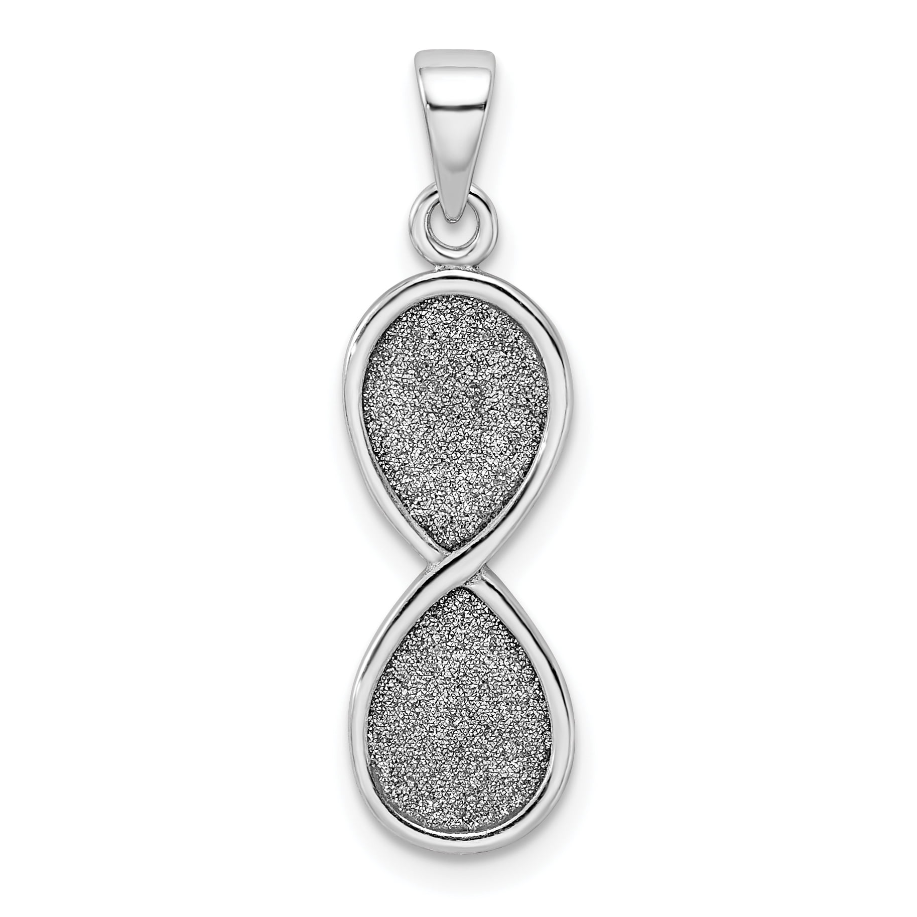 925 Sterling Silver Rhodium-plate Laser-cut Infinity Symbol Pendant