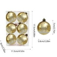 thumbnail image 3 of Lksixu Christmas Balls Ornaments for Xmas Tree, Christmas Decorations 2.36" Gold Shatterproof Decorative Ball Pendants with Glittering, Christmas Tree Hanging Bauble Sphere for Party Holiday, 3 of 6