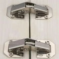 thumbnail image 2 of 90 Degree No-Drilling Hydraulic Cabinet Hinges, Soft Close Cupboard Door Hinges With Screws, Stainless Steel 1-Pack Frog Hinge Design Furniture Hardware For Home Cupboard And, 2 of 5