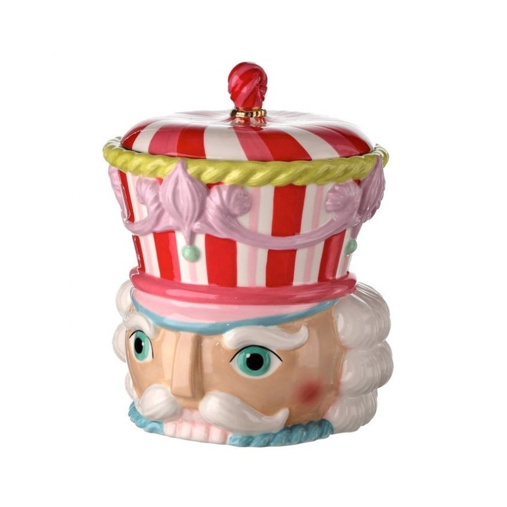Regency International Nutcracker Head Cookie Jar, 10 inches, Pastel