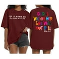 thumbnail image 2 of Alitao Graphic Tees T Shirts Oversized Shirts For Women Shirt Verse T Shirt God Is Within Her Tees Inspirational Tops Tshirts Shirts Summer Tops Wine 4XL, 2 of 8