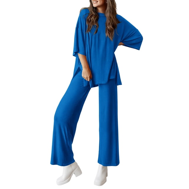 Conjunto Deportivo PRETTYGARDEN de Dos Piezas para Mujer Azul Real Talla S