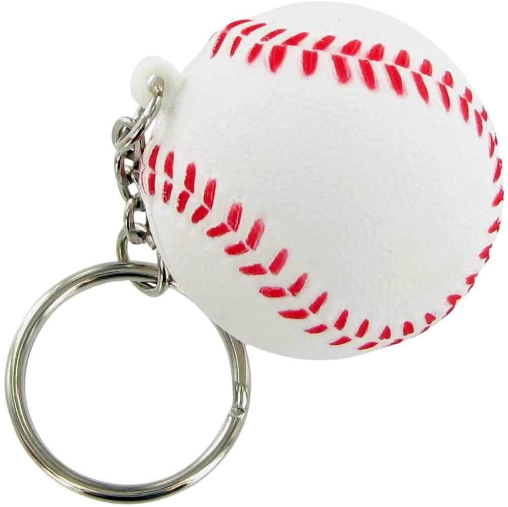 Sports Keychains Bulk 30 Pack  Kids Party Favors For Boys  Soccer, Basketball, Tennis, Baseball, Football Party Supplies Funny Keychains  6 of Each Ball