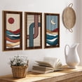 thumbnail image 6 of TOARTi Abstract Wood Wall Art Geometric Framed Sun Moon Colorful Minimalist Cut Out Set of 3 For Living Room Bedroom Office 8x16 Inch, 6 of 8