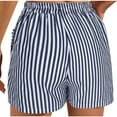 thumbnail image 7 of Women's Denim Shorts Women'S Summer High Waisted Casual Beach Wide Leg Vertical Striped Shorts, Women's Shorts M, 7 of 7