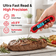 thumbnail image 6 of Meat Thermometer, Instant Read Digital Food Thermometer with Foldable Probe, IP67 Waterproof Cooking Thermometer for Grilling BBQ Smoker Air Fryer, Red, 6 of 7