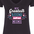 thumbnail image 4 of Inktastic My Greatest Blessings Call Me Mimi with Flowers Women's V-Neck T-Shirt, 4 of 5