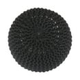 thumbnail image 3 of Loft Lyfe Mylah Round Cotton Pouf Ottoman, Hand Knitted, Foam Beads Filling, Dark Grey, 3 of 10
