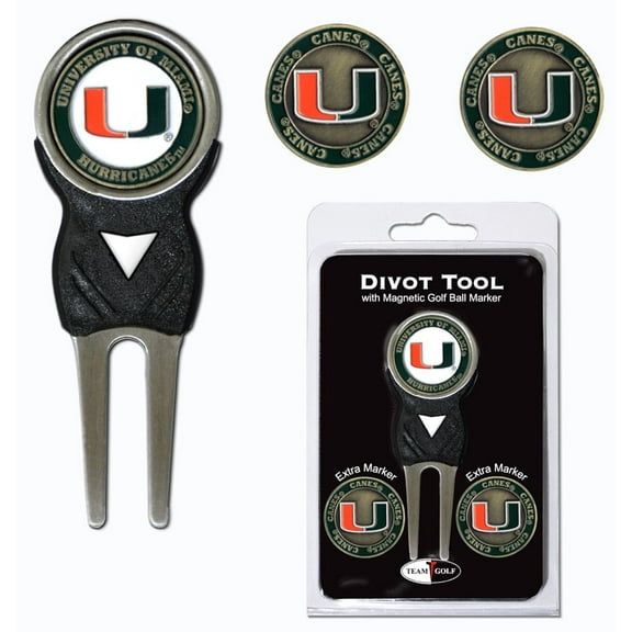 Miami Hurricanes Official NCAA Divot Tool Ball Marker by Team Golf 47145