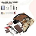 thumbnail image 5 of Kuiaobaty Beagle Paw Print Underarm Bag for Women, Large Capacity Vegan Leather Shoulder Handbag with Zipper Closure, Retro Crescent Hobo Purse Tote for Travel, Brown, 5 of 7
